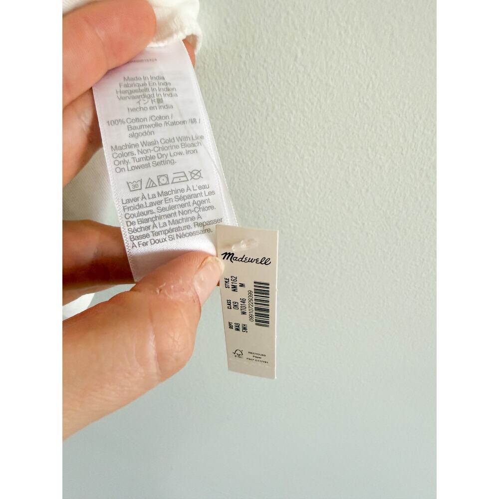Madewell | NWT Mens Garment Dyed Allday Crewneck Tee White | Sz M - Picture 5 of 7